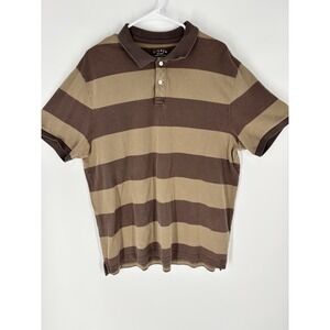 Vintage Y2K J.Crew Mens Faded Striped Color Block Short Sleeve Polo Sz XL 2007